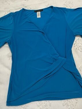 Coco Bianco Bright Turquoise Twist-Front Blouse
